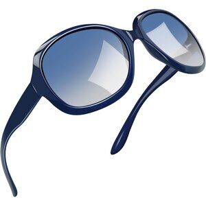 Women's Blue Gradient Trendy Polarized Driving Sun Glasses UV Protective